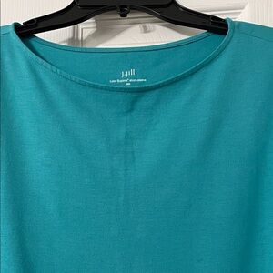 J. Jill Luxe Supima short sleeve classic in a beautiful dark turquoise color